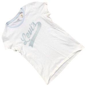 LEVI’S White & Blue Short Sleeve Round Neck Tee